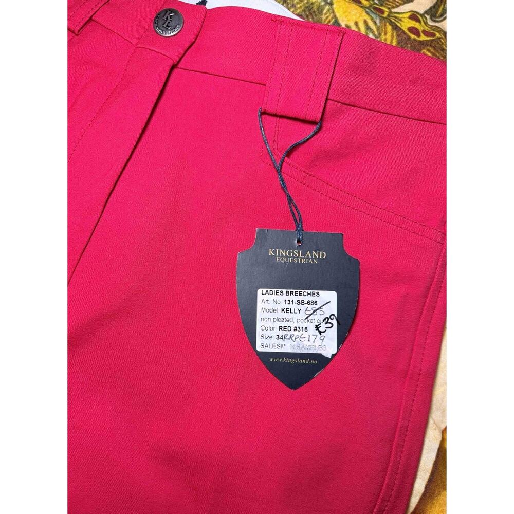 Kingsland Kelly Red Riding Breeches Size EU 34 US 24 / 26 NWT Daisy Butterflies - Picture 7 of 14